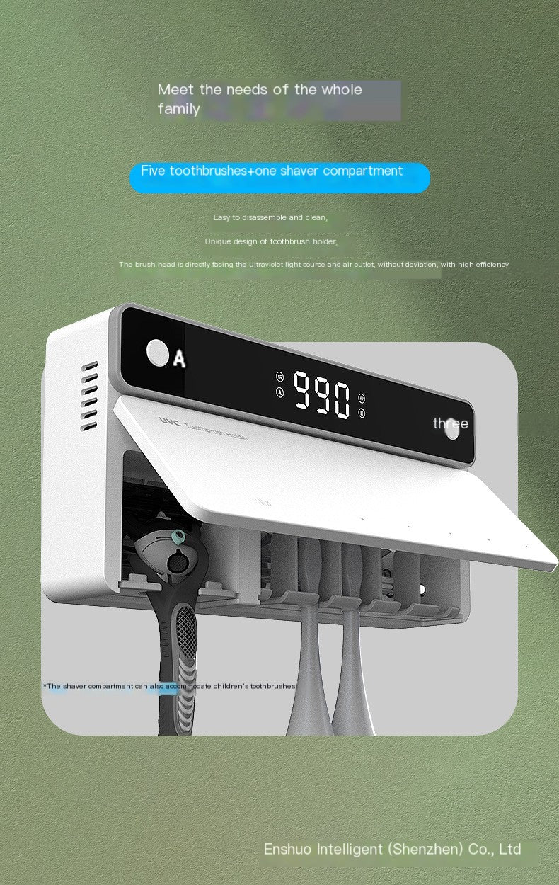 Purely Hygenic™ V3 — Smart UV Toothbrush Sterilizer with Turbo Air Dry &amp; Heat Disinfection