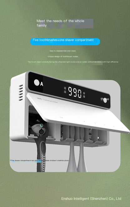 Purely Hygenic™ V3 — Smart UV Toothbrush Sterilizer with Turbo Air Dry &amp; Heat Disinfection